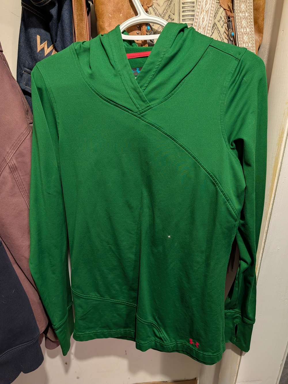 Under Armour Women's Green Hooded Wrap-Front Sweater